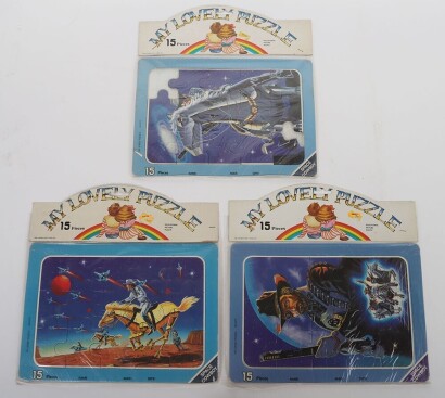 Three Scarce 80s Galaxy Rangers Bootleg Art work Space Cowboy My Lovely Puzzles.