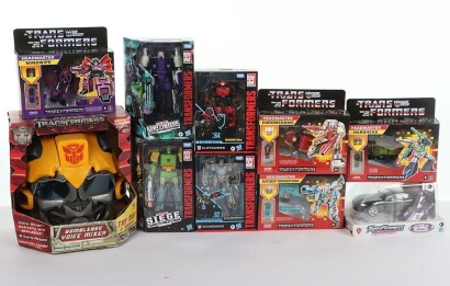 Collection of Ten Modern Transformers Hasbro boxed.