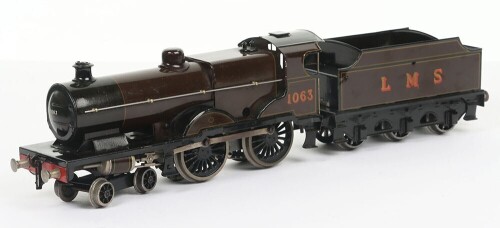Bassett-Lowke 3-rail electric 0 gauge LMS Compound 4-4-0 locomotive and tender,