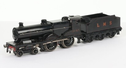 Bassett-Lowke 3-rail electric 0 gauge LMS Compound 4-4-0 locomotive and tender,