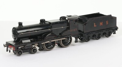 Bassett-Lowke 3-rail electric 0 gauge LMS Compound 4-4-0 locomotive and tender,