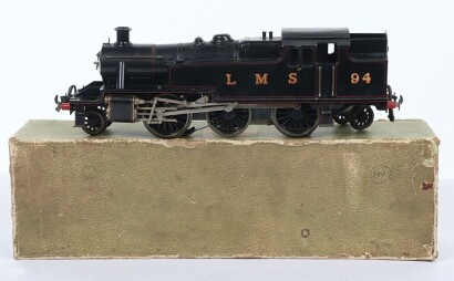 Scarce Bassett-Lowke boxed 3-rail electric 0 gauge LMS Fowler 3P class &lsquo;Prairie&rsquo; 2-6-2 tank locomotive,