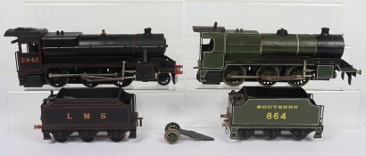 Two Bassett-Lowke live steam 0 gauge Mogul 2-6-0 locomotives and tenders,