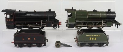 Two Bassett-Lowke live steam 0 gauge Mogul 2-6-0 locomotives and tenders,