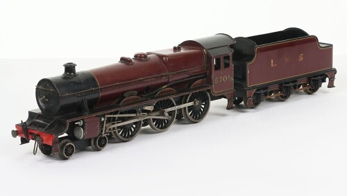 Bassett-Lowke clockwork 0 gauge LMS Jubilee class 4-6-2 &lsquo;Conqueror&rsquo; locomotive and tender,