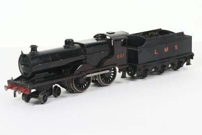 Bassett-Lowke 3-rail electric 0 gauge LMS 2P class 4-4-0 locomotive and tender,