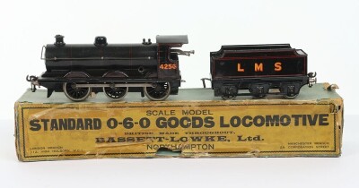 Bassett-Lowke clockwork 0 gauge LMS Standard Goods 0-6-0 locomotive and tender,