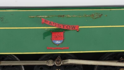 Scratch/kit built 0 gauge electric Merchant Navy class Southern 4-6-2 &lsquo;Padstow&rsquo; locomotive and tender, - 5