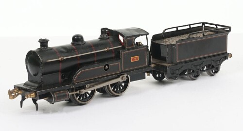Bing for Bassett-Lowke 0 guage clockwork 0-4-0 locomotive and tender,