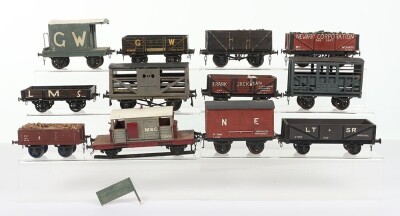 Collection of 0 gauge wooden bodied wagons and vans,