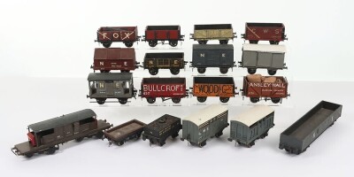 Collection of 0 gauge wooden bodied wagons and vans, - 2