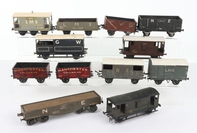 Collection of 0 gauge wooden bodied wagons and vans, - 3