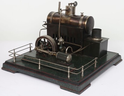 J Falk horizontal stationary live steam engine, German 1920s,