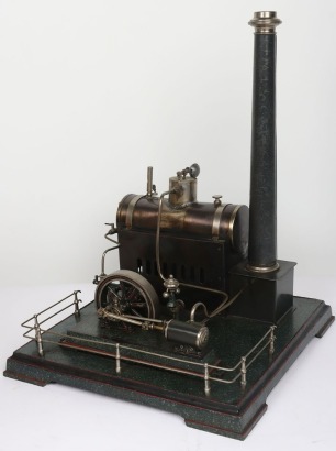 J Falk horizontal stationary live steam engine, German 1920s,
