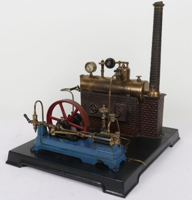 Doll & Cie horizontal stationary live steam plant, German 1920s,