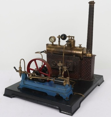Doll & Cie horizontal stationary live steam plant, German 1920s,