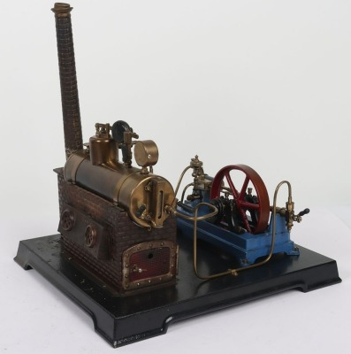 Doll & Cie horizontal stationary live steam plant, German 1920s, - 2
