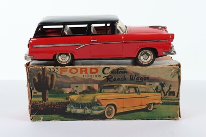 Bandai 333 (Japan) boxed tinplate friction driven Ford 'Custom Ranch Wagon', circa 1960,