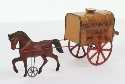 Rare early German tinplate horse drawn Water Cart, circa 1890,