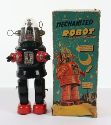Vintage Nomura T.N (Japan) Mechanized Tinplate Robot