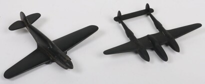 Two Boxed Scarce Air Recognition Wooden WWII model aircraft