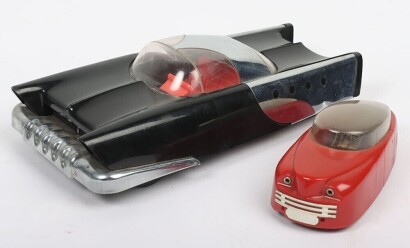 A Mettel Inc black plastic and chrome futuristic Motor car, 1960s,