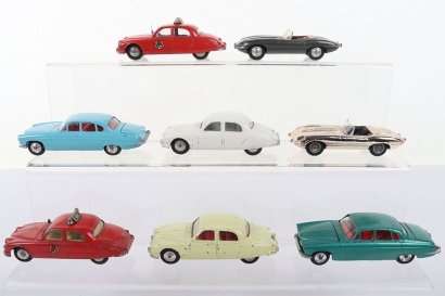 Eight Vintage Unboxed Corgi Toys Jaguar Models