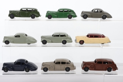Eight Vintage Dinky Toys Post War 39 Series USA Cars,
