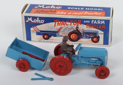 Rare Moko Matchbox Tractor and Farm Trailer