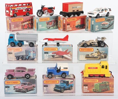 Ten Matchbox Superfast Boxed Models
