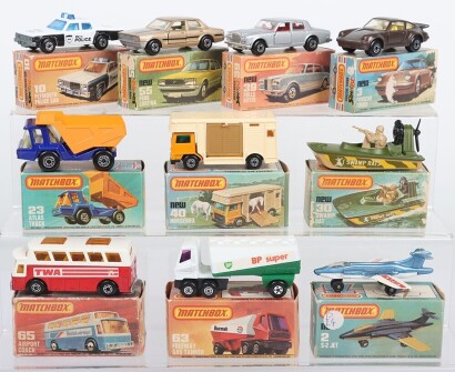 Ten Vintage Matchbox Superfast Boxed Models