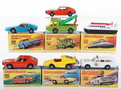 Six Boxed Matchbox Superfast Models