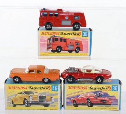 Three Boxed Matchbox Superfast Models,