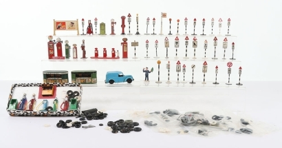 A Collection of Accessories, including Road signs, Petrol Pumps Tyres