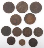 A selection of 18th and 19th century GB, USA and Canada copper coins