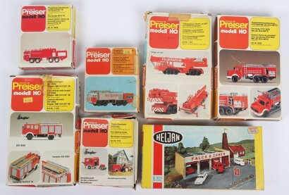 Six Preiser HO Fire Tender Model Kits