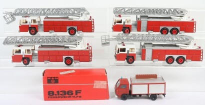 Five Conrad (West Germany) 1:50 Scale Fire Engine Models, boxed: 3191