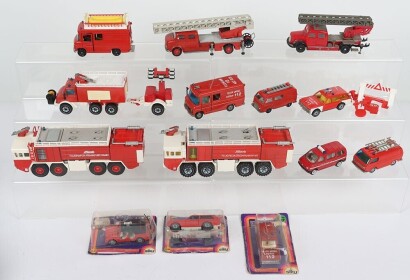 Fourteen Siku Model Fire Service Vehicles,