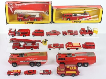 A Quantity of Vintage Corgi Toys Fire Engine Models