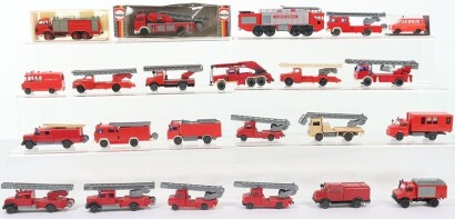 A Collection of Plastic Wiking, Brekina, Herpa,1:87 scale Fire Service Vehicles,