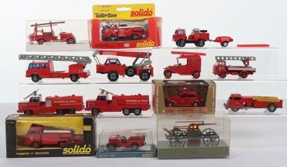 A Quantity of Solido (France) Model Fire Engines
