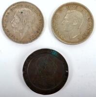 George III, 1797 ‘Cartwheel’ Twopence, George VI 1937 Crown, George V 1935 Crown