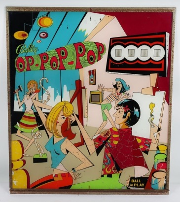 A 1960s Pinball Machine Glass Panel