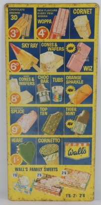 Wall's Ice Cream Printed Advertising Tin Sign