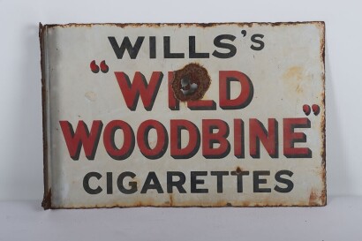 Wills Wild Woodbine " Cigarettes Enamel Sign"