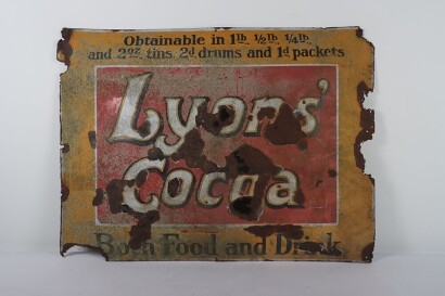 Lyons Cocoa Both Food and Drink Enamel Sign