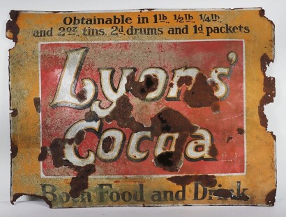 Lyons Cocoa Both Food and Drink Enamel Sign