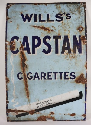 Wills Capstan Cigarettes Enamel Sign