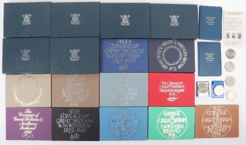 Six Royal Mint proof sets 1982, 1983, 1984, 1985, 1987, 2x1989