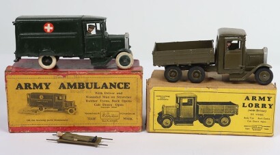 Britains pre war boxed 1335 Army Lorry and 1512 Army Ambulance,